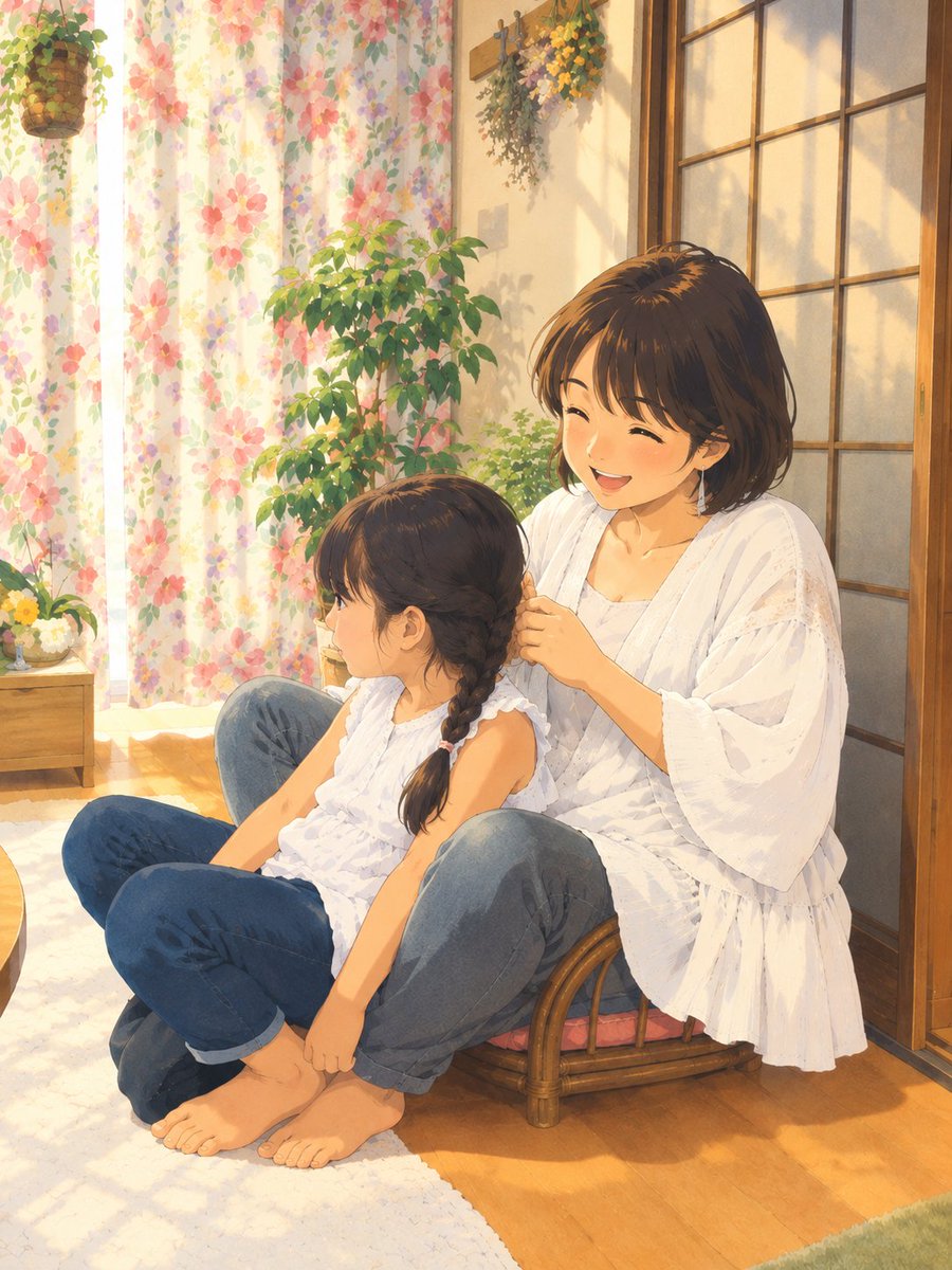 keme39's tweet photo. 私の大事な1枚

娘が母になり
孫娘に愛おしそうに
髪を結ってる母さんしてる娘が
愛おしい
💗☺️💗
シャッターきるリアン子

末娘だけど
しっかりもんで頼りになる娘
たまに
SOS時は
母さ〜〜ん！ってくる
待ってましたで出動するリアン子
昨日はその
娘の誕生日でした✨
#母子の愛
#愛に勝ものはない https://t.co/U5WwFgCKt4