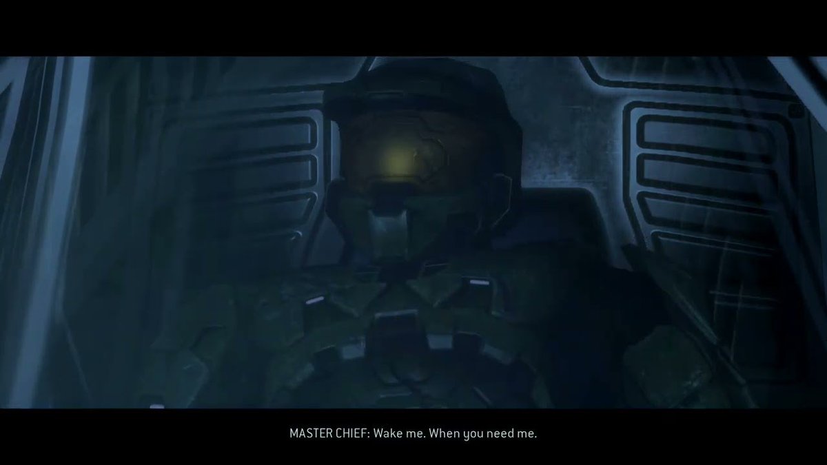 Slonk01's tweet photo. To me, this line is so powerful specifically because of the idea that he won't be needed anymore. He defeated all the villains, saved the galaxy and humanity from the brink of complete and total extinction, so The Master Chief is no longer needed. The hero finally gets to rest https://t.co/cfQPzAcyrQ