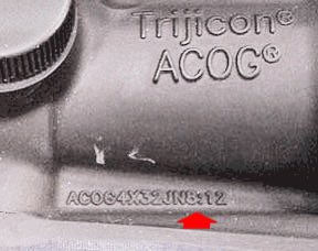 SGTWipper1Each's tweet photo. Trijicon stamped abbreviated Bible verses (JN8:12, 2COR4:6, etc.) on the ACOGs themselves for years. The military bought hundreds of thousands before anyone in the Pentagon officially noticed. 

When ABC broke it in 2010 it became a mini-scandal about “crusader optics” in Muslim countries. They quietly offered kits to grind the references off.