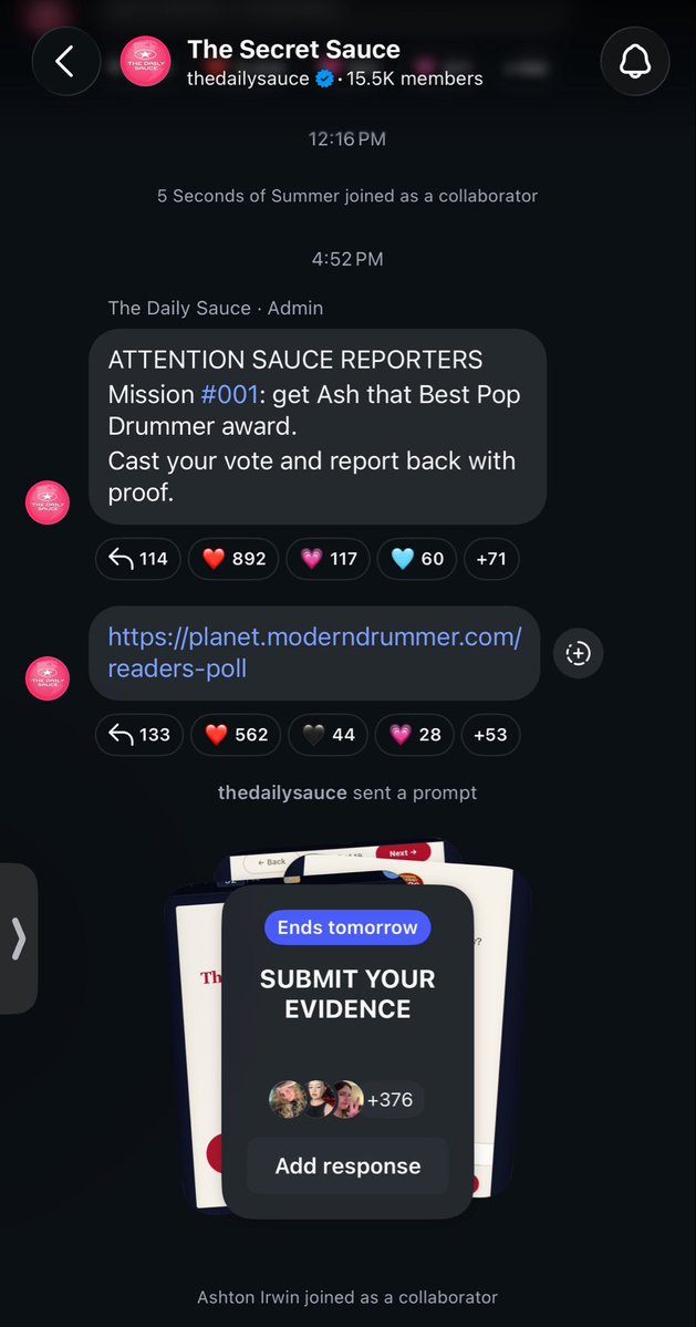 the5thtally's tweet photo. To help @Ashton5SOS win Modern Drummer’s Pop Drummer of the Year, The Daily Sauce is giving away 15! of the iconic tanks he has worn on stage, SIGNED! all you have to do is submit proof of voting for him to their new IG channel! 🎽✍🏻🥁

🔗: https://t.co/OmZEsL6C9j https://t.co/9TApp8oX6o