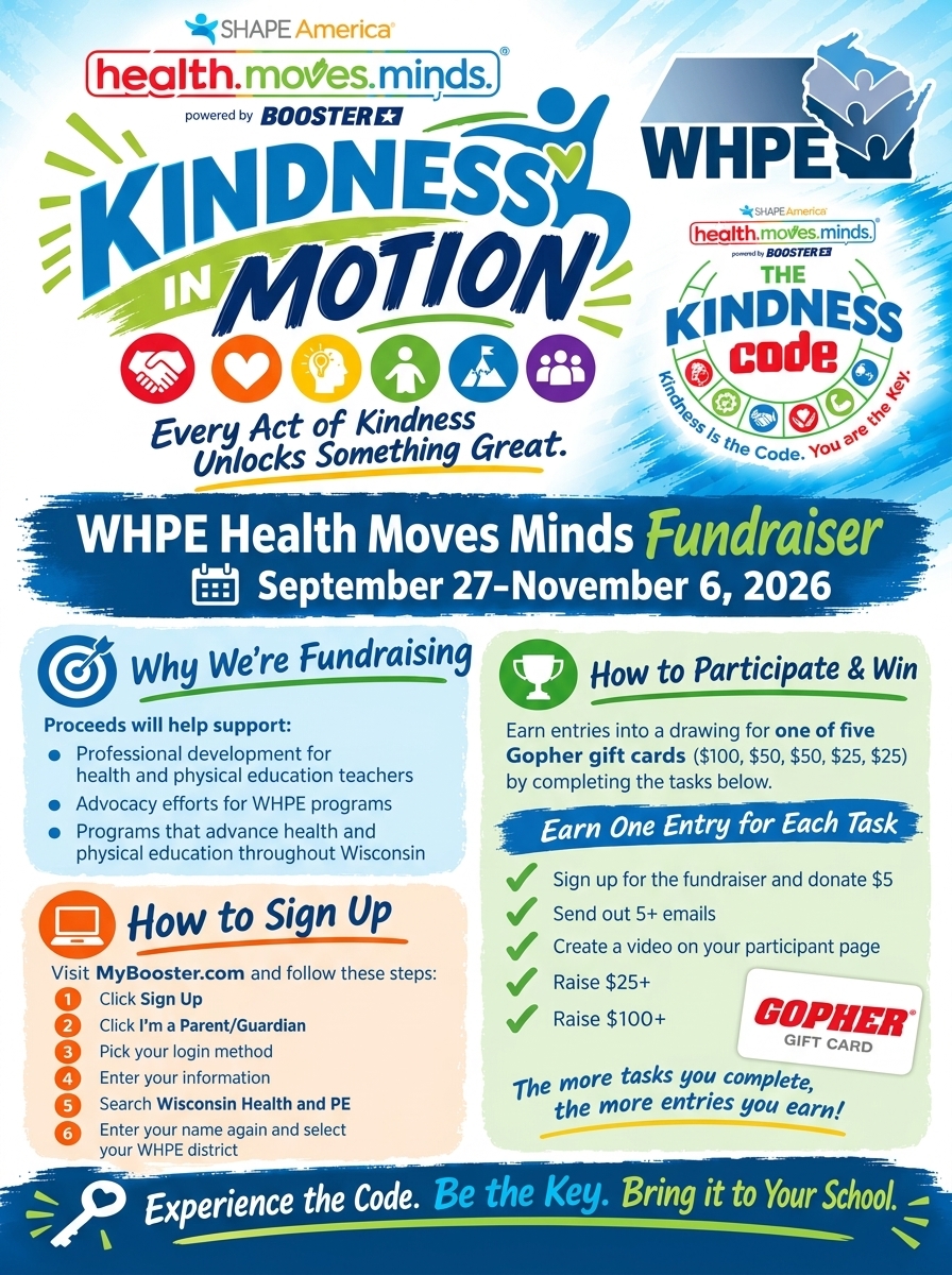 WHPEOffice's tweet photo. WHPE is running a #healthmovesminds fundraiser and we need ALL OF YOU to help make it successful!!  PLUS you can earn entries into a drawing for 1 of 5 @GopherSport gift cards!

Visit https://t.co/8hMw2A1q3b today and follow the instructions on the flyer below to get started! https://t.co/yGOv89PxKh