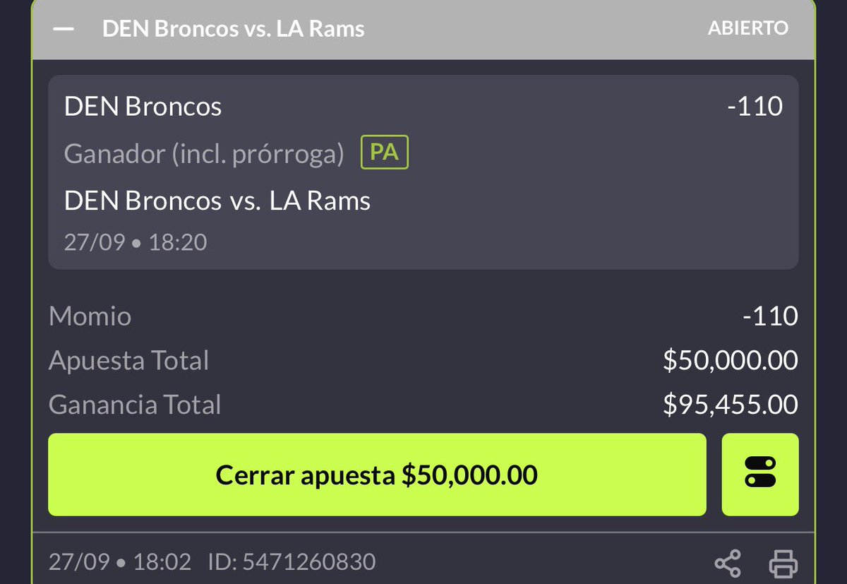 hugowx_'s tweet photo. Le metí todo lo de Ravens a esta jugada, vamos por otro día grandeee 🔥

Nos espera otro juegazo de #NFL ¿listos?🍿🎥

#BroncosCountry (-110) lo metí en 2 tickets👇🏻 https://t.co/lpJw5hN0r8