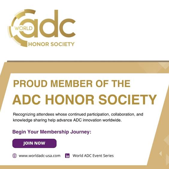 JinwonScience's tweet photo. I am delighted to be recognized as a member of the World ADC Honor Society. 
Looking forward to reconnecting with peers, exchanging ideas, and continuing to drive innovation across the ADC field at World ADC San Diego.
https://t.co/ORb69VJdTu https://t.co/oexDcJUDvM