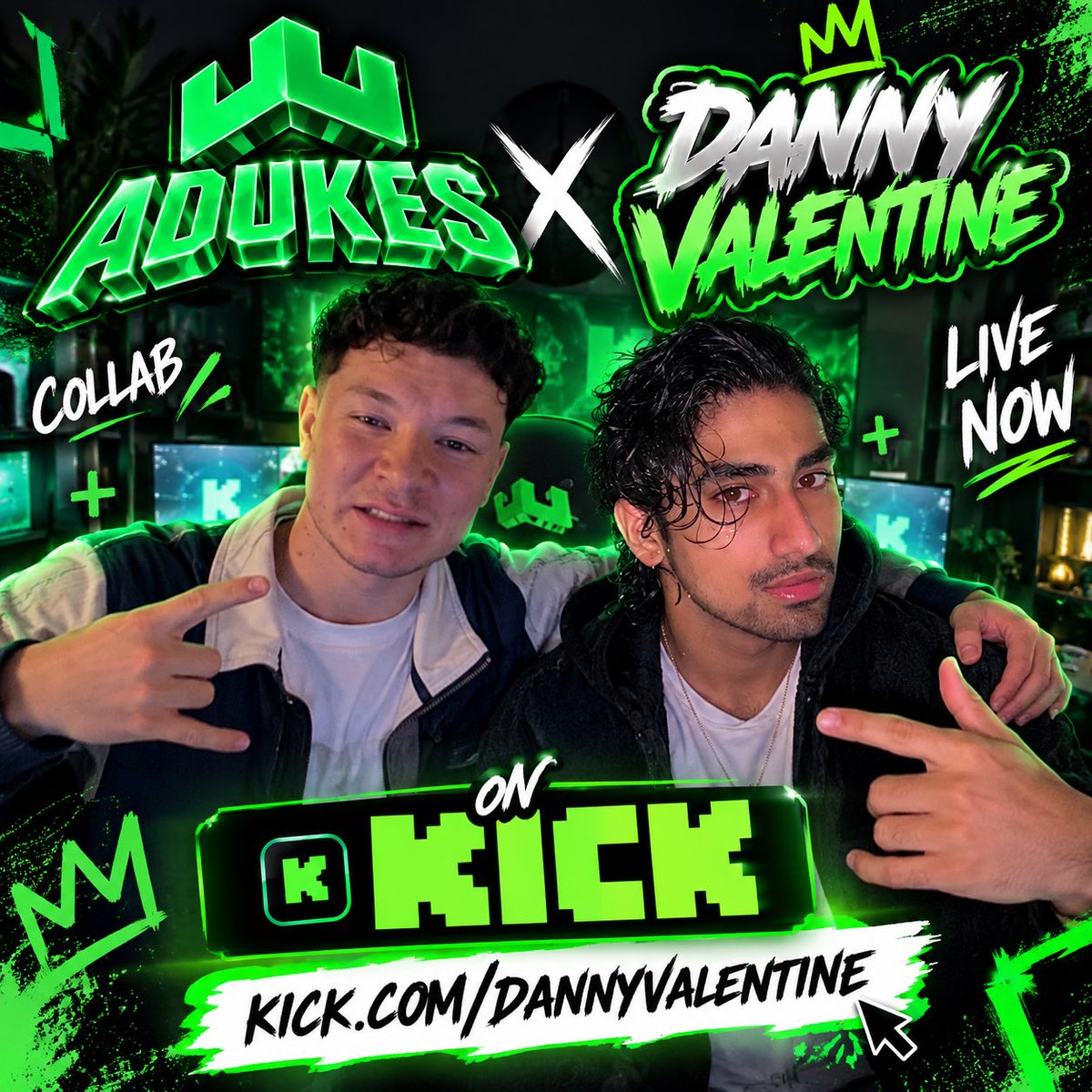 DannyValentinee's tweet photo. @kingadukes YOOOO!! I’M READY TO GO LIVE RIGHT NOW!! LET’S GET THIS COLLAB STARTED!! I’M HYPED AND READY TO BRING THE ENERGY!!

MY KICK: https://t.co/CqW3Tu2lqG⁠￼

LET ME KNOW WHEN YOU’RE READY AND LET’S RUN IT UP!! 💚 🔥
@stevewilldoit @SirGamby @kingadukes https://t.co/Kbufrd2nkw