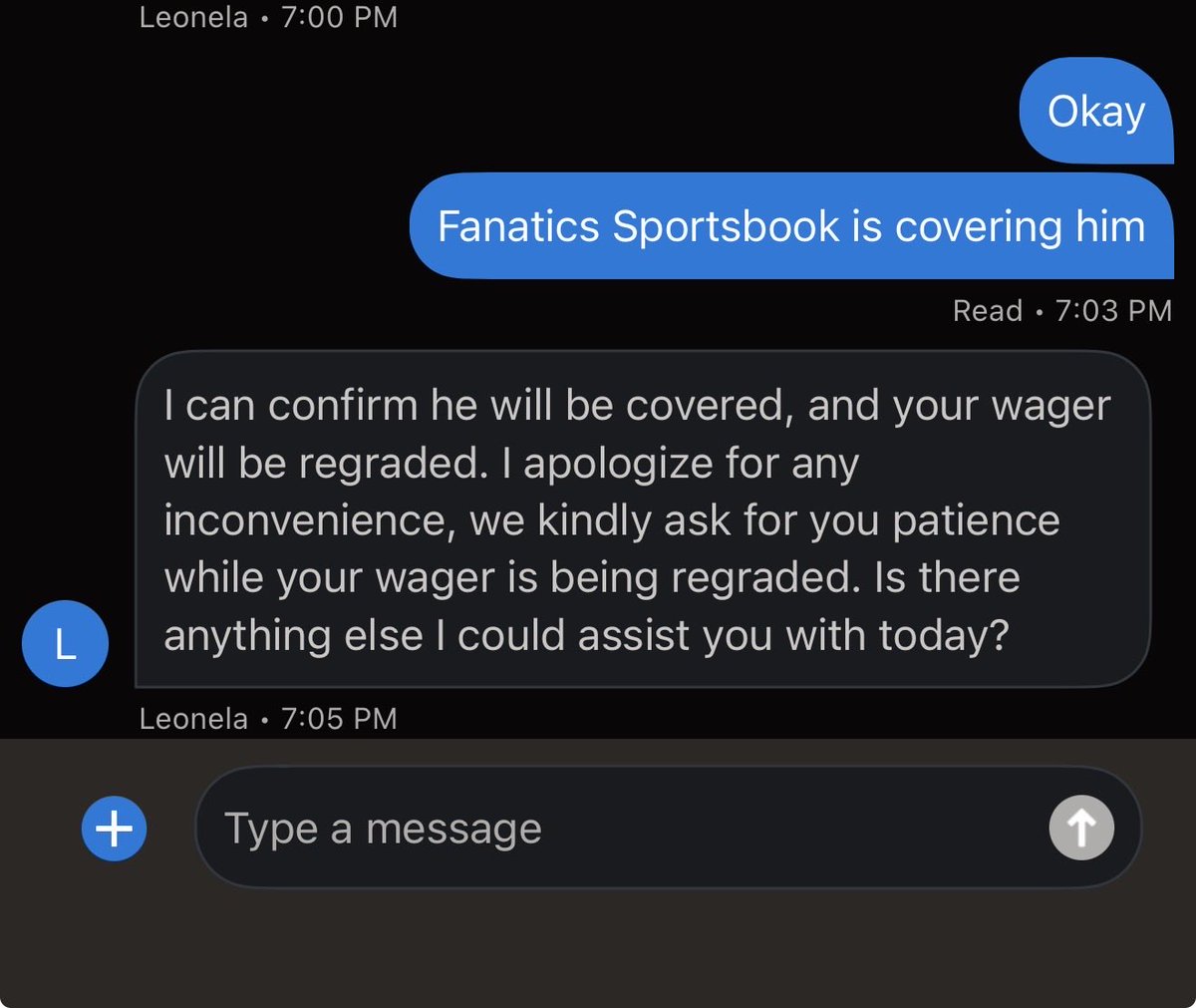 SneakerFever27's tweet photo. @Zoltss @FanDuelSports @FanDuel_Support @FanDuel He’s being covered https://t.co/8NE97cGL0V