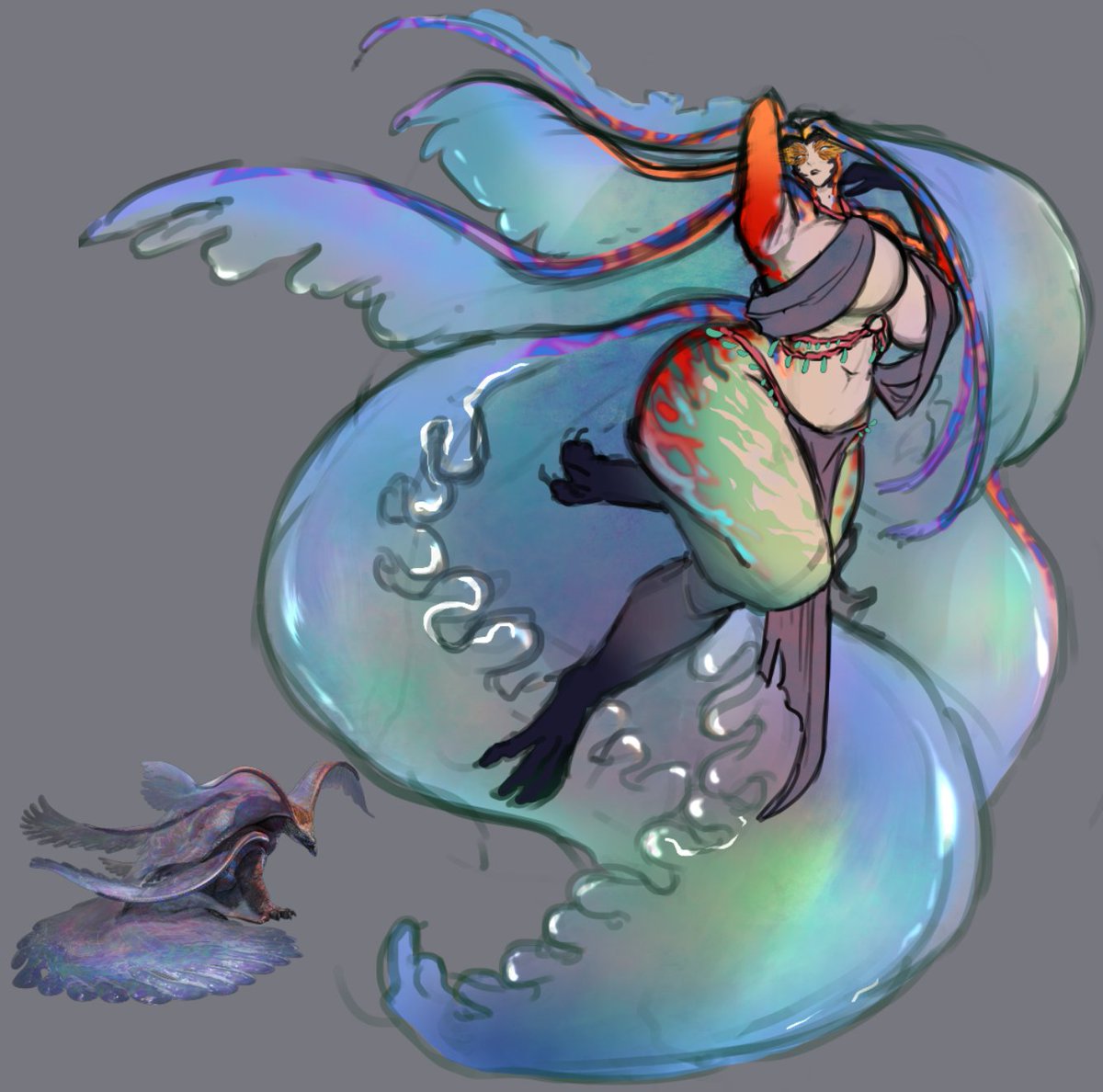 FankBones's tweet photo. Uth Duna. The colored sketch version.

#MonsterHunter 
#Monstergirl https://t.co/CwDaiDYK6Q