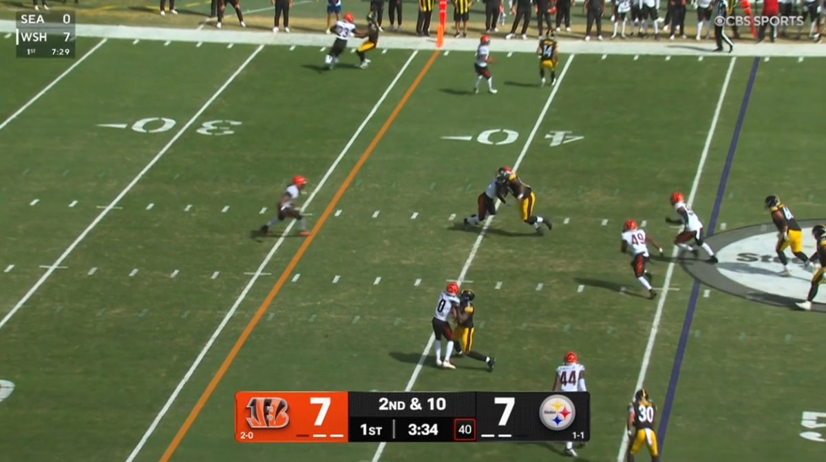 Alex_Kozora's tweet photo. Darnell Washington recorded a 1st down on this play. #Steelers https://t.co/DBeoXK5Oq9