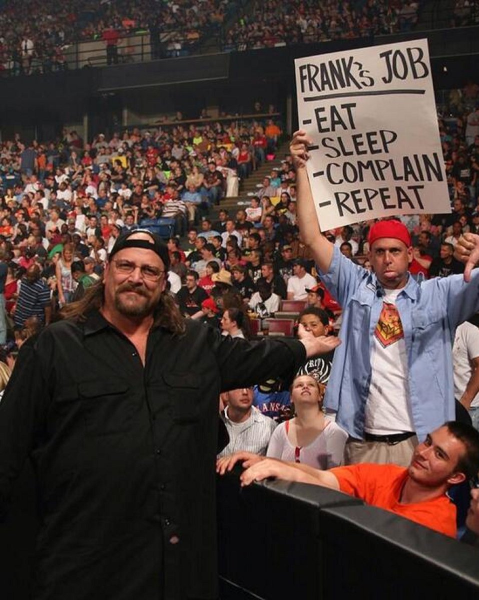 AndyGibsonTV's tweet photo. Sign Guy will leave behind a massive hole in the crowd and a lasting impact on what it meant to create posters which elevated storylines also a visual aesthetic to boost televised events.

Thank you, Rick Achberger.

#SignGuy
#RickAchberger
#RIPSignGuy
#RIPRickAchberger
#WWE https://t.co/J31vhO82pU