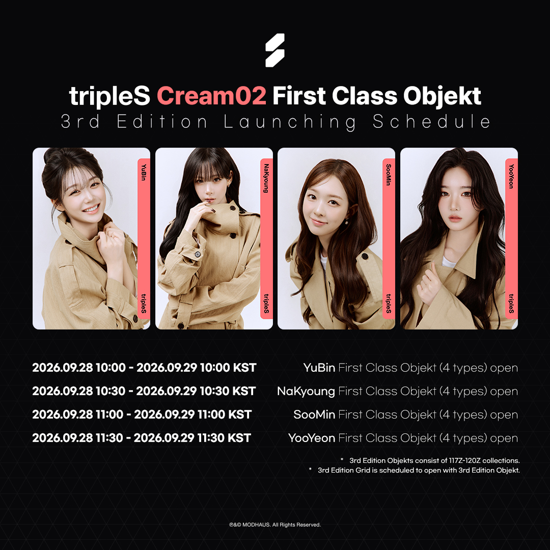 triplescosmos's tweet photo. tripleS
First Class Objekt
Cream02 3rd Edition

Day5

📆 Schedule
2026.09.28 10:00 ~ 2026.09.29 11:30 KST

Check out in <COSMO : the Gate>
🔗https://t.co/IqE3TNeq4b

#tripleS #트리플에스 https://t.co/RzdLWuWJTa