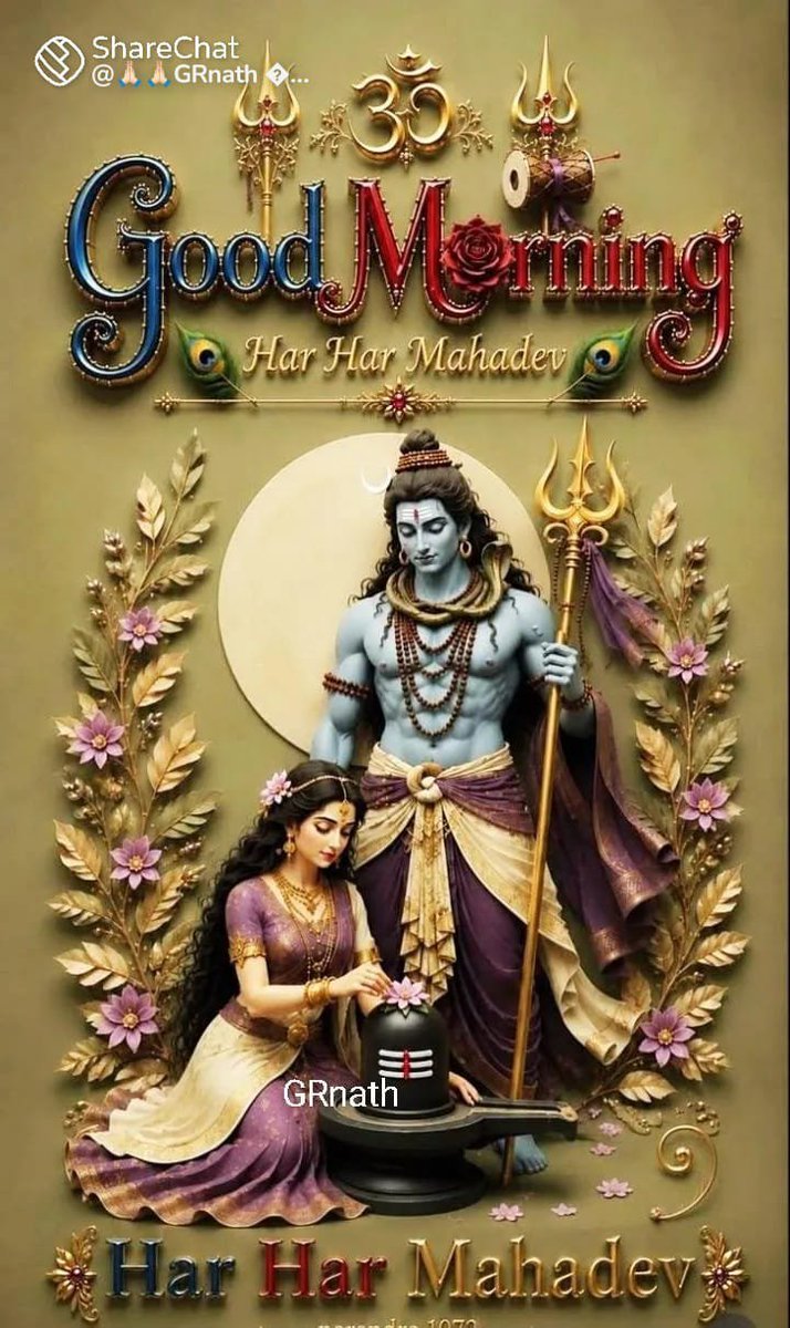 SabhapatiM30191's tweet photo. ऊं नम शिवाय सुप्रभात मित्रों https://t.co/qq60YIAO1s