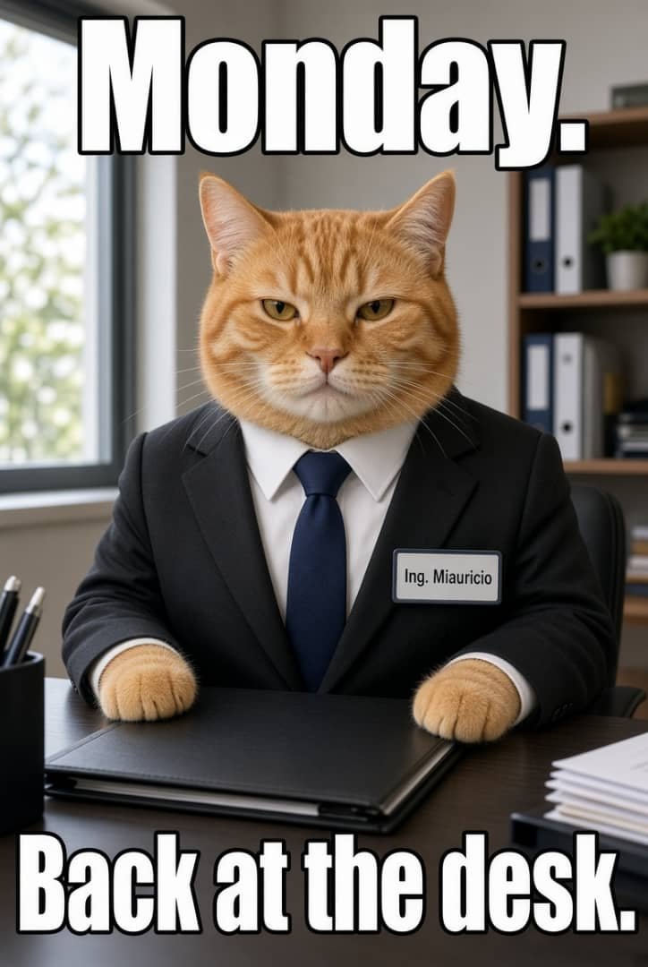 IngMiauricio's tweet photo. Monday.
Back at the desk.

The weekend is over.
The file is still open.
He didn’t sign it yet — but he didn’t leave it either.

When the contract is ready, the CA goes in the first line.
Until then, he’s working.

Ing. Miauricio https://t.co/xqR6Mx5zOP