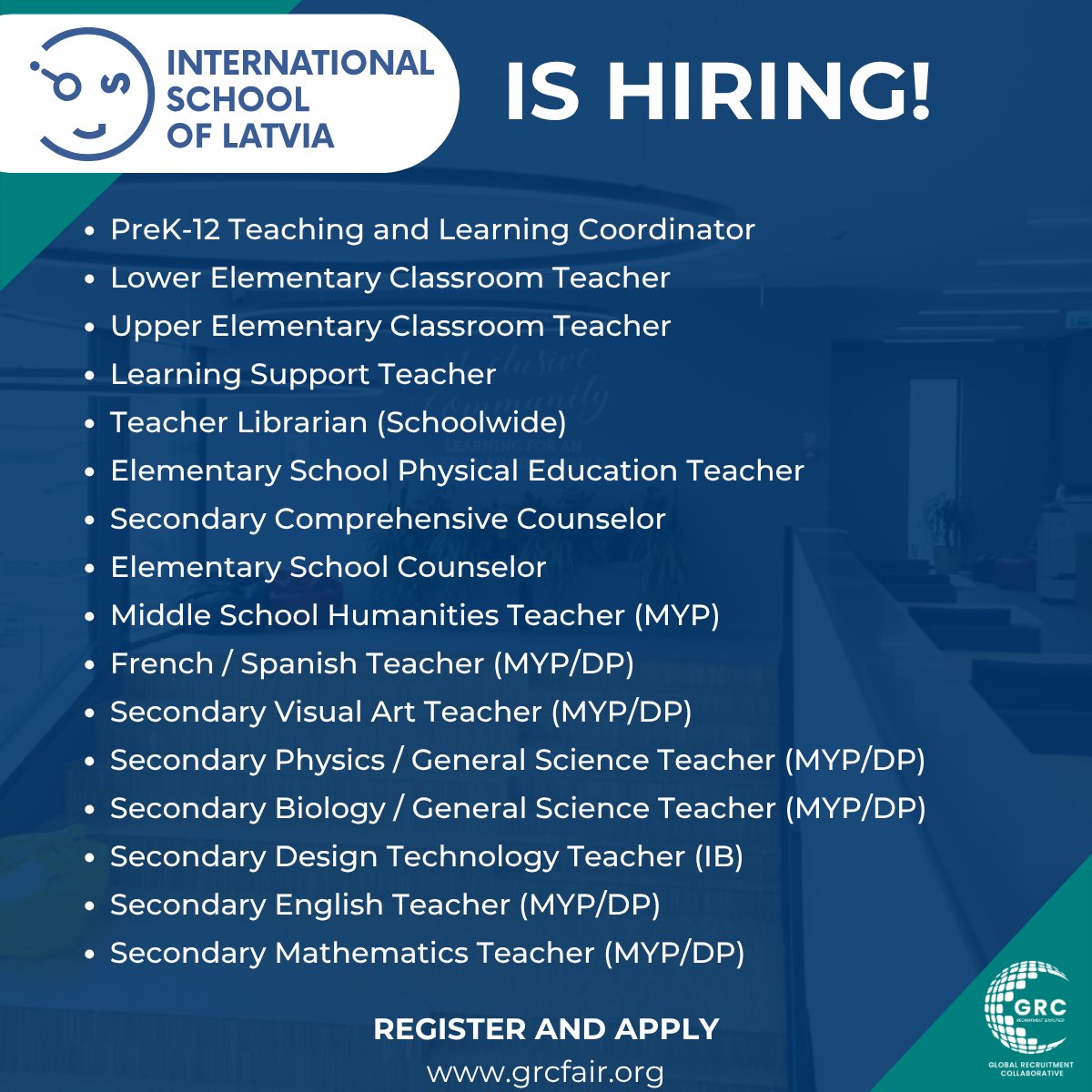 GrcFair's tweet photo. Meet the International School of Latvia, joining us at the GRC Bangkok Job Fair! 

Log in, explore the opportunities, and come ready to connect!
https://t.co/kG9DJru76L https://t.co/wzIvw50rH3