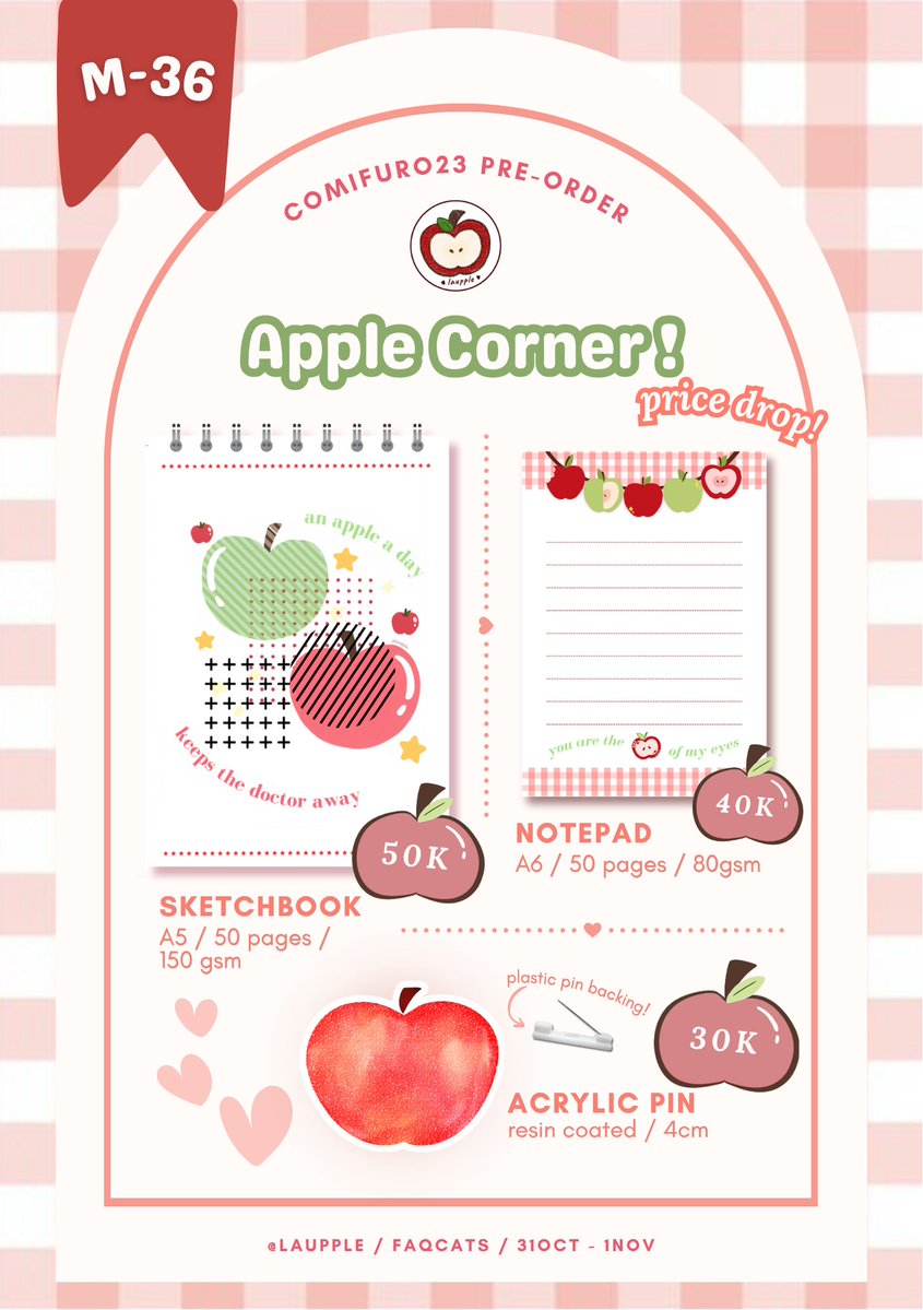 laupple's tweet photo. <RT &amp; 🩷's appreciated>

✧˖°. My #CF23 Pre-Orders and Resin Comms are open! 𝄢
🍎 28 Sept - 11 Oct
🍏 Pickup both days (Circle FAQCats ❥ M-36)
🍎 Originals (Apples), LaDS, FFXIV, HSR
🍏 WoL and Art Trades available!

#cf23catalogue #comifuro23

More details &amp; form link 🠋 (1/5) https://t.co/MP3Cn9Yf5E
