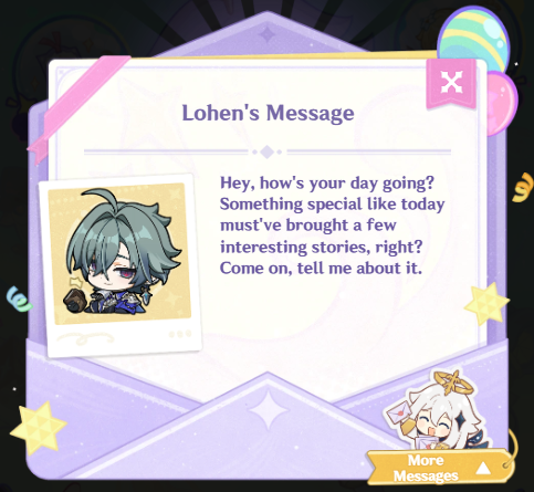 Genshin__Update's tweet photo. Messages characters from "Anniversary Memories Album" Web Event
#GenshinImpact #原神 #원신 https://t.co/oYFdQ75QBS