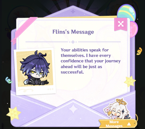 Genshin__Update's tweet photo. Messages characters from "Anniversary Memories Album" Web Event
#GenshinImpact #原神 #원신 https://t.co/oYFdQ75QBS