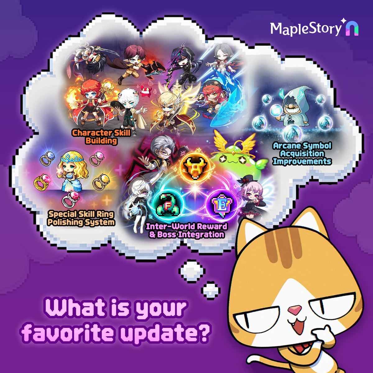 MaplestoryU's tweet photo. You’ve had a few days with the September integration update 👀
If you could pick one favorite change so far, what would it be?

Drop yours below. Tuner is listening 👇 https://t.co/xBBCpgQERK