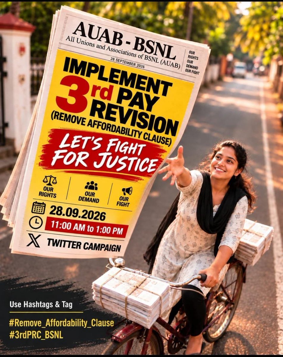 kumar_sant70059's tweet photo. #BSNL कर्मचारियों की #3rdPRCforBSNL की कहानी भी कमाल है

हर साल नया calendar आता है,
लेकिन 3rd PRC की तारीख वही 01.01.2017 रहती है! 😂
@narendramodi जी अब calendar नहीं,
decision लिजिए।
@CMDBSNL 
@JM_Scindia   
#3rdPRC_BSNL
@DoT_India  
@AUAB5564
#Remove_Affordability_Clause https://t.co/obrsyty1Vs