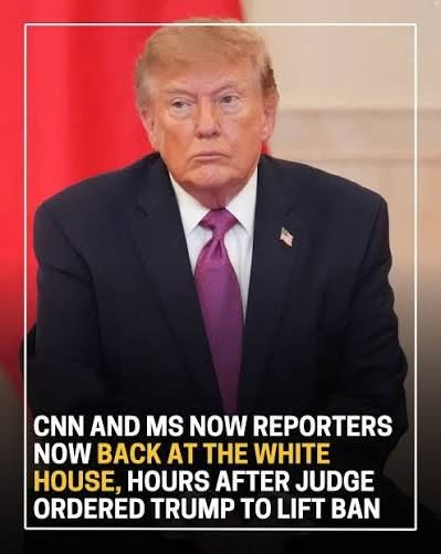 HandsOffUnited's tweet photo. Trump-appointed U.S. District Judge Tim Kelly restrains for 2 weeks Trump's ban on Politico, CNN and MS NOW which restricted their access to the White House. The court deemed that the ban "likely violated the media houses' constitutional due process rights".

The sudden ban from the White House was based on Trump's own allegations of false or negative coverage by them, which many believe to have been motivated by Trump's controversial aide Natalie Harp.

The abrupt ban opened debate on whether their Fifth Amendment due process rights had also been violated by the administration.

Judge Kelly wrote on this that members of the press were entitled to fair notice from the Government on why their credentials may be revoked and an opportunity to argue their case with the Government as to why their credentials should be preserved.

The ban on CNN, MS NOW, Politico invoked a rare act of solidarity within the media with the rest of the networks also refusing to step in to cover the President and continue press pool duties.

The press pool was created by the White House Correspondents’ Association decades ago to ensure a rotating roster of journalists accompanying the President be it at the Oval office, Airforce One, or at State Dinners.

The WHCA selects the members of the pool of which CNN, MS NOW, Politico are also a part. The effort is designed to hold the nation’s chief executive accountable on behalf of the American public, providing information on the president’s activities and the work of the executive branch.

Donald Trump has been at loggerheads with the media from the start of the second term, often failing to get his way with the fourth estate and then getting flustered about it.

The fair and transparent coverage of President Trump's activities which are hurting his approval ratings (the latest at 29%) apparently hasn't been well received by him.

But the move to shun transparency and bring in a state-controlled 'Trump TV' has only backfired spectacularly as Americans protest against the egregious violations of their fundamental rights.

Irked by the media's unbiased coverage, the Trump administration has attempted to influence the tone of the media coverage by picking journalists who are apparently favorable to Trump.

This move would give executive control over coverage of the American presidency, to the Trump Administration. However, that attempt has been stymied by Judge Kelly's order.

Had the Trump administration succeeded in continuing the ban a rather dangerous precedent would have been set for future presidencies, resulting in Americans losing faith in their courts alongwith the administration.

A grave betrayal of the public's trust and sentiments, something even a Trump-appointed Judge could not help but nip in the bud!

Thank you Judge Kelly.

#freespeech @CNN @politico @MSNOWNews #MAGA #Trump

We care about Americans' liberties being trampled over by the Donald Trump-administration day in and day out. If you do too, check out our political fashion-based clothing designed to call out Trump's tyrannies at: https://t.co/dfryr6Pm2I now!

If you like such posts, we promise you will LOVE our t-shirts, hoodies, sweatshirts and hats. Buy them, recommend them, and help us bring back the #america we all know and love!