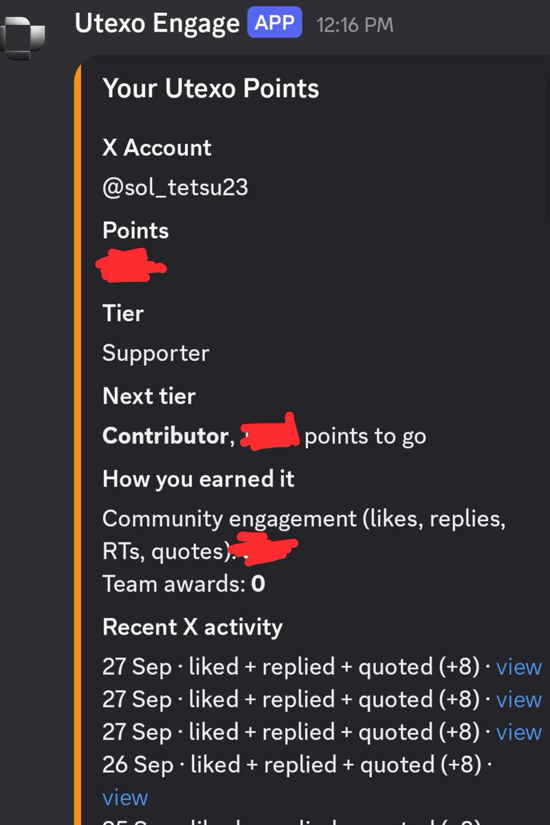 Sol_Tetsu23's tweet photo. I got the Supporter badge on @utexocom discord server last week and it was an proof of my hardwork. This will let my motivation to do more, support and promote on Utexo to take my badge into another upgrade. The next tier for me is contributer role!
#Utexo #Supporter #RoleObtain https://t.co/keurSHlFsf