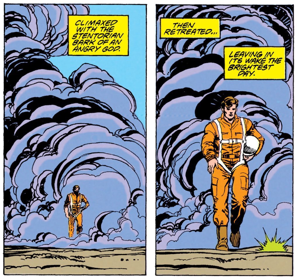 venusdami's tweet photo. the whole point of his father’s death being an accidental crash was to highlight hal’s idealization of his dad— his fearlessness even in his last moments. that’s literally why he became a test pilot. suicide has no relevance to his character whatsoever https://t.co/GUbISrbY2F