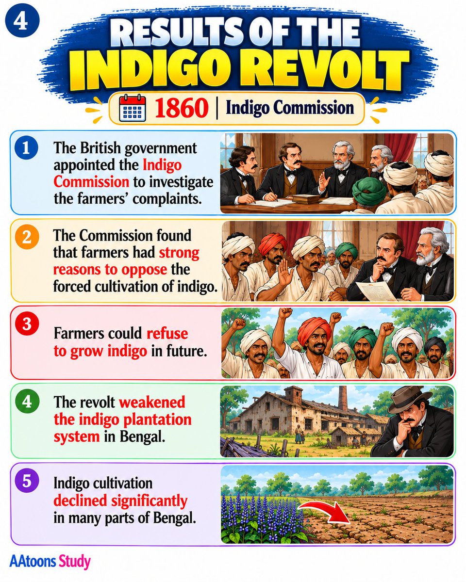 AAtoonsStudy's tweet photo. Indigo Revolt (1859–60) | Causes, Events &amp; Results | Indian History Explained I https://t.co/hM3bFfh4LG

#IndigoRevolt #IndianHistory #HistoryForStudents #ModernIndianHistory #HistoryFacts #AAtoonsStudy https://t.co/Zc6cZ4EHyW