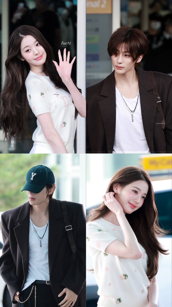 scapenyra's tweet photo. not #jangwonton going to PFW on the same day from the same airport around the same time 😭🤚🏻

#wonyoung for dior, #anton for ysl 🫣🤭

nothing to see here btw, i’m just fragile 😇 

cp mahal kitaa emg bukan maen😜👍🏻 https://t.co/5iHnChSmOM