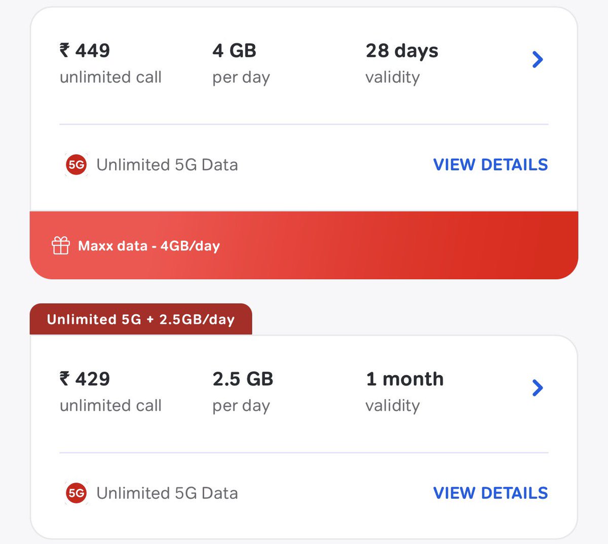 saaaanjjjuuu's tweet photo. Telecom operators will silently loot consumers !

₹349 - 2GB/day for 28 days
₹379 - 2GB/day for 30 days

₹30 more for 2 days. What’s the use TRAI?  If they are not giving consumers the extra 2 days for the same money? 

They’re not really converting 28 day plans into 30 day plans, they’re just using 30 days as an excuse to charge more.