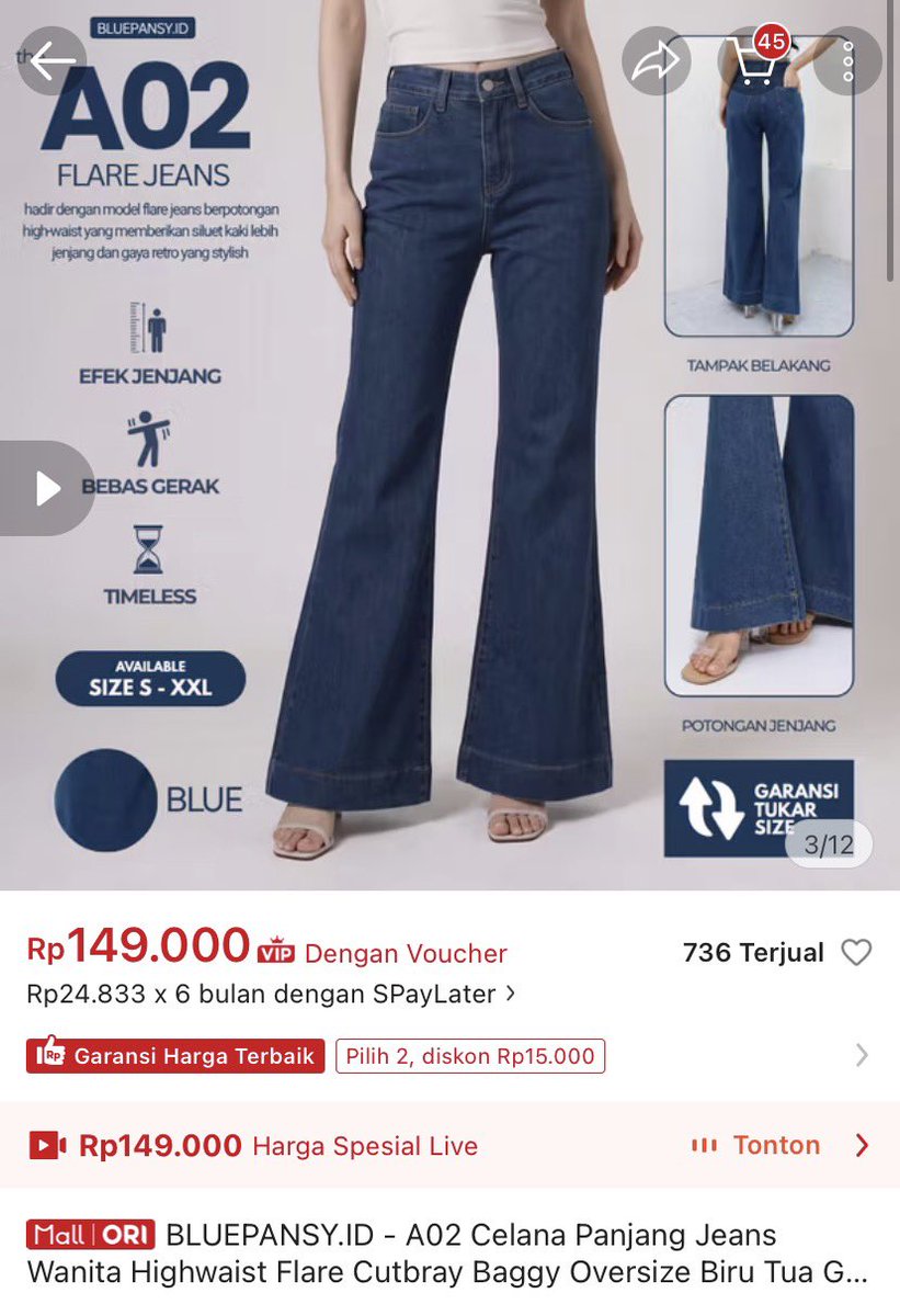 ThreadUntukMu's tweet photo. Celana Flare Jeans masih baru yaa
Size xxl detail size digambar
80k aja deh
Shopee+adm / splitpay https://t.co/d9ownFW5Gm