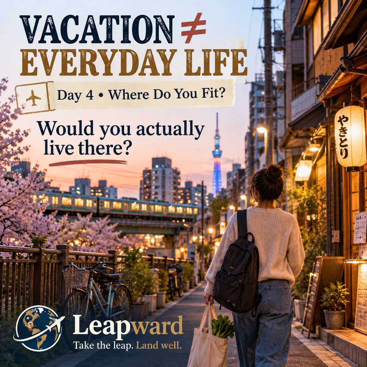 LeapwardApp's tweet photo. A place can be amazing to visit and still not be somewhere you’d want to live. 🌍

Day 4: Could You Live There, or Just Vacation There?

Think of a place you loved visiting.

YES or NO: Would you actually live there? Why?

#WhereDoYouFit #Leapward https://t.co/LuHvWF2kdk