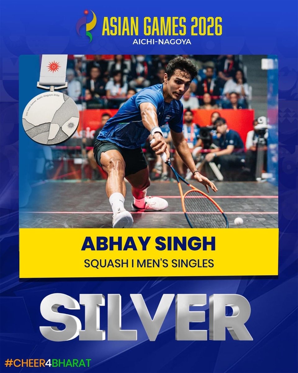 NayabSainiBJP's tweet photo. पोडियम पर चमका भारत✨

जापान में आयोजित एशियन गेम्स 2026 में स्क्वैश के पुरुष सिंगल्स में रजत पदक जीतने वाले Abhay Singh और पुरुषों की हाई जंप में रजत पदक हासिल करने वाले Sarvesh Anil Kushare को बहुत-बहुत बधाई🥈

आप दोनों की यह उपलब्धि भारतीय खेलों के लिए गर्व का क्षण है। आपकी मेहनत और जज़्बे को सलाम। 

भविष्य के लिए ढेरों शुभकामनाएँ! 🇮🇳