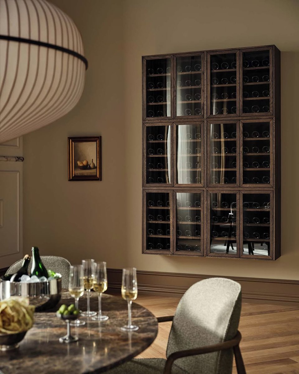 sidneyvo_0or's tweet photo. The Vega cabinet has a new role: now it’s a wine cabinet—perfect for wine celebrations 🍷. Capable of holding 24 bottles, it shows off your collection with a classic touch, viewing each label clearly. Built with the same attention as the other items i... https://t.co/t56mS09Oy0