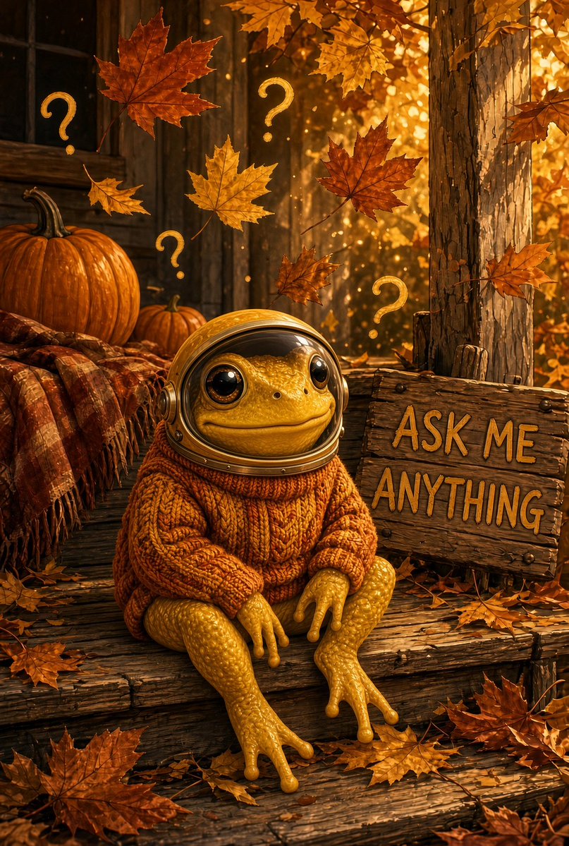 CedJackson6's tweet photo. National Ask a Stupid Question Day.
No dumb questions today. Get to know the golden yellow toad born from a $69 GPT-4 prompt.
Community. Crypto people. Lurkers. Maximalists.
Ask whatever you want about $TURBO.
Or just sit in and learn.
The toad is holding court. 🐸💛
#AskAStupidQuestionDay #memecoin #crypto #memecoins #cryptocommunity #turbocult @TurboToadTokens 

#Haiku
Golden yellow toad

Fall leaves ask the first question

Turbo only grins