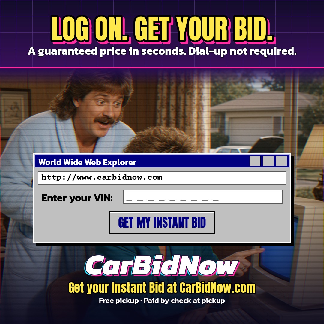 CarBidNow's tweet photo. LOG ON. GET YOUR BID. A guaranteed price in seconds. Dial-up not required. πΎ
https://t.co/0G1Up10rVV
#CarBidNow #90sInternet #InstantBid #SellMyCar https://t.co/z0a8ZTFYmZ