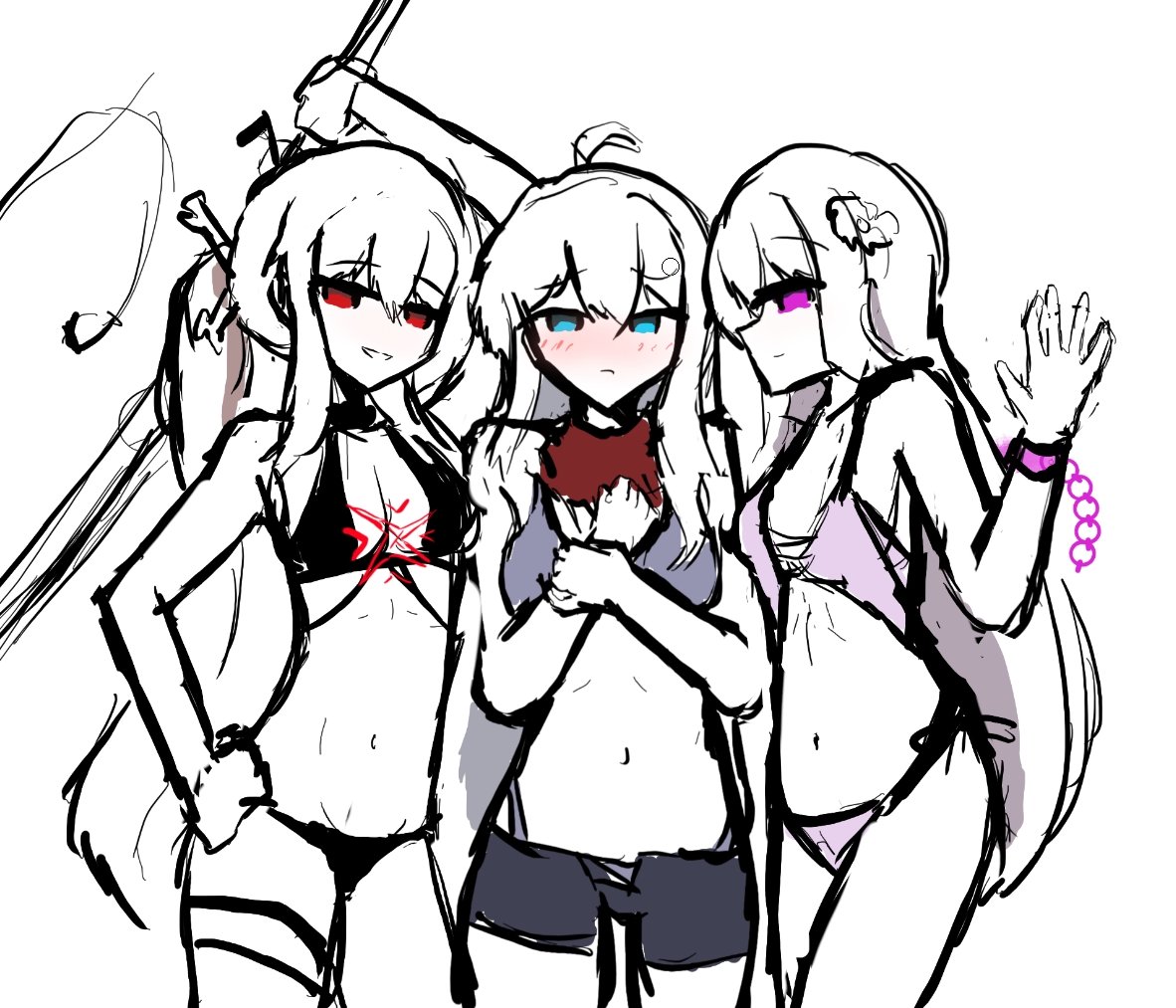 CodeTibers's tweet photo. Old swimsuit doodles + others https://t.co/jCXSWUZZNo