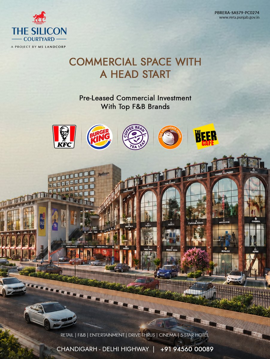 TSCourtyard's tweet photo. A commercial investment becomes more compelling when the groundwork is already in place.

With pre-leased spaces anchored by established F&amp;B brands, The Silicon Courtyard offers investors an opportunity backed by an operating commercial ecosystem. https://t.co/n2fJo36phi