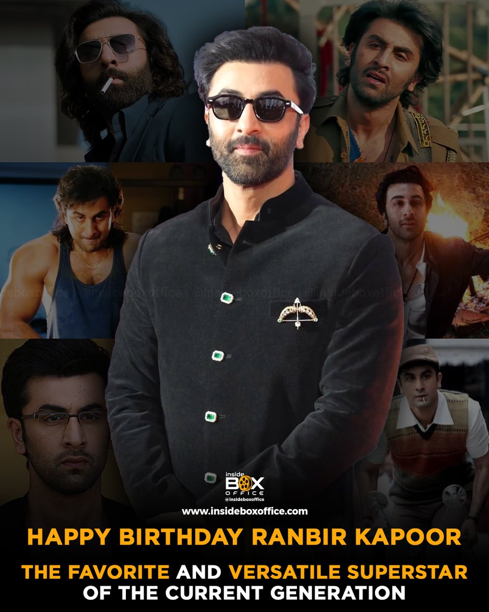 InsideBoxOffice's tweet photo. #HappyBirthdayRanbirKapoor

Whether it be Animal, Rockstar, Tamasha, Barfi, or Sanju, his performance has always been one of the best things about his films.

We wish #RanbirKapoor success in the future with his giant projects like #Ramayana, Love &amp; War, and Animal Park. https://t.co/J1QFi3iW0I