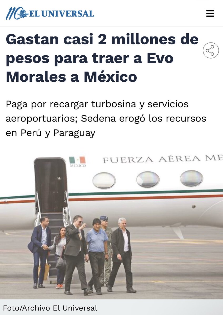 Eddy_Talks's tweet photo. Para Ernesto Ruffo: 3,000 kilómetros por carretera. Dos días de traslado.

Para Evo Morales: un Gulfstream de la Fuerza Aérea Mexicana. Casi $1.9 millones del erario.

Las prioridades del poder también se retratan en sus cortesías. https://t.co/UE1IxUcV5T