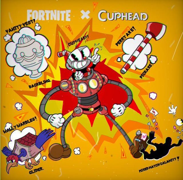 CupheadBrasil_'s tweet photo. Vocês Gostariam de Uma Collab de Fortnite X Cuphead? 

Concept via Usuário do Reddit Q esquecido o nome, foi mal aí :/ https://t.co/OFYu7rbw0U