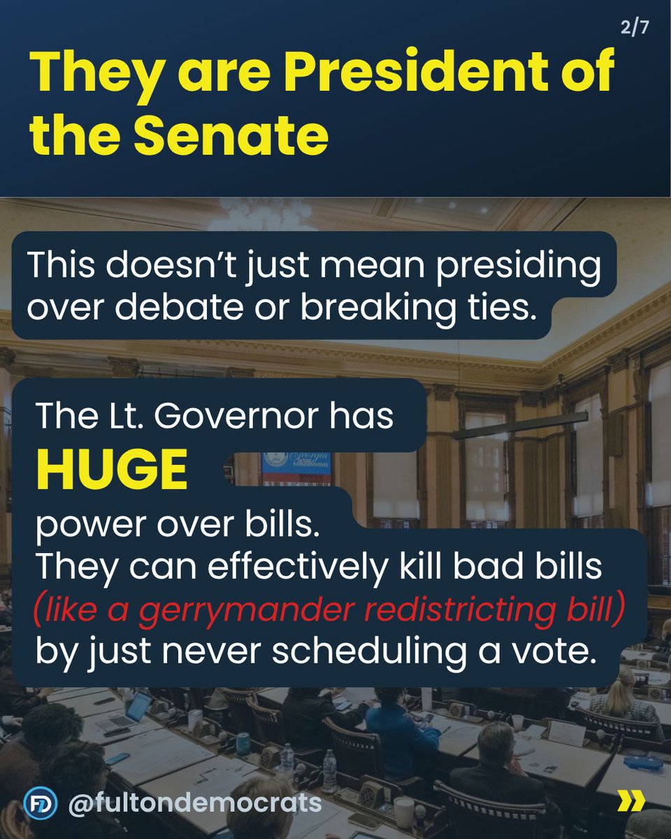 fultondems's tweet photo. Do you know what your Lt. Governor actually does?

You might be surprised by how much an impact this position can have!

Josh McLaurin @josh__mclaurin is running to be Georgia's next Lt. Governor.

In November, we can make that happen!

#whattheyactuallydo #votemclaurin #midterms https://t.co/Nbm8LsXqyh