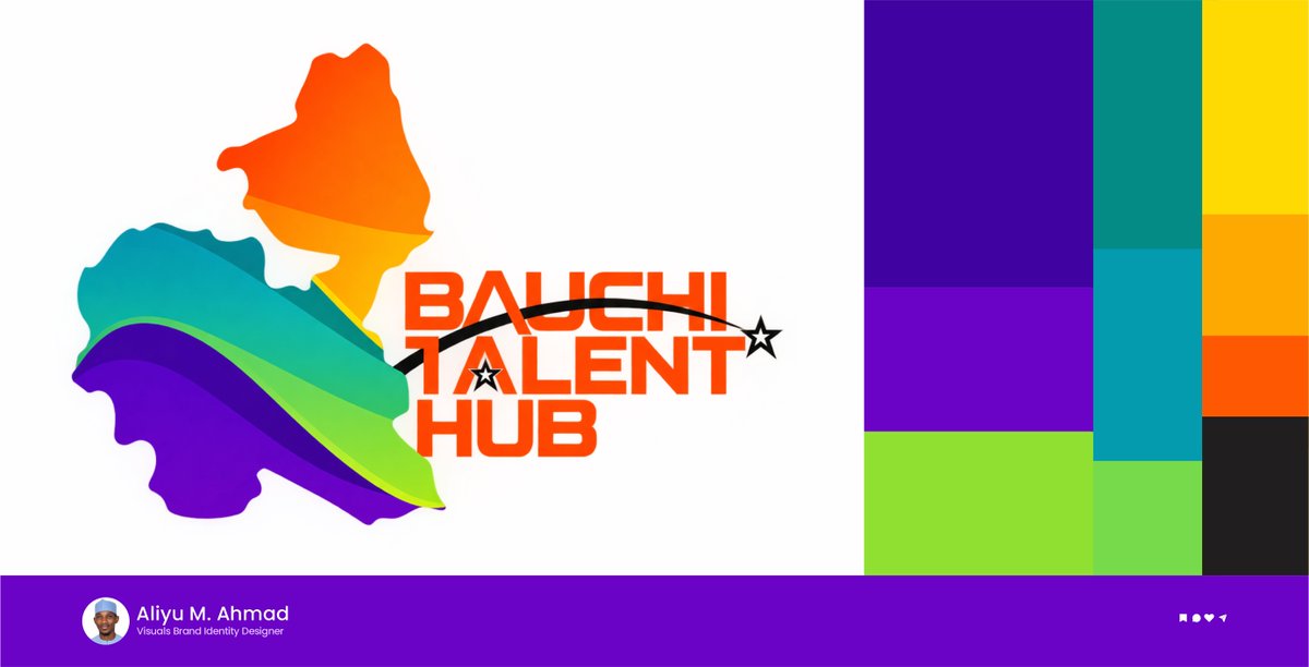 AliyuMAhmad_'s tweet photo. 16/110 โ Bauchi Talent Hub ๐๐จ
A vibrant and modern visual identity designed for Bauchi Talent Hub, combining a colourful Bauchi-inspired silhouette with bold typography and dynamic motion elements.
#EliteMediaNG #110DayCreativeChallenge #BauchiTalentHub #AliyuMAhmad https://t.co/VPNKzP5tYV