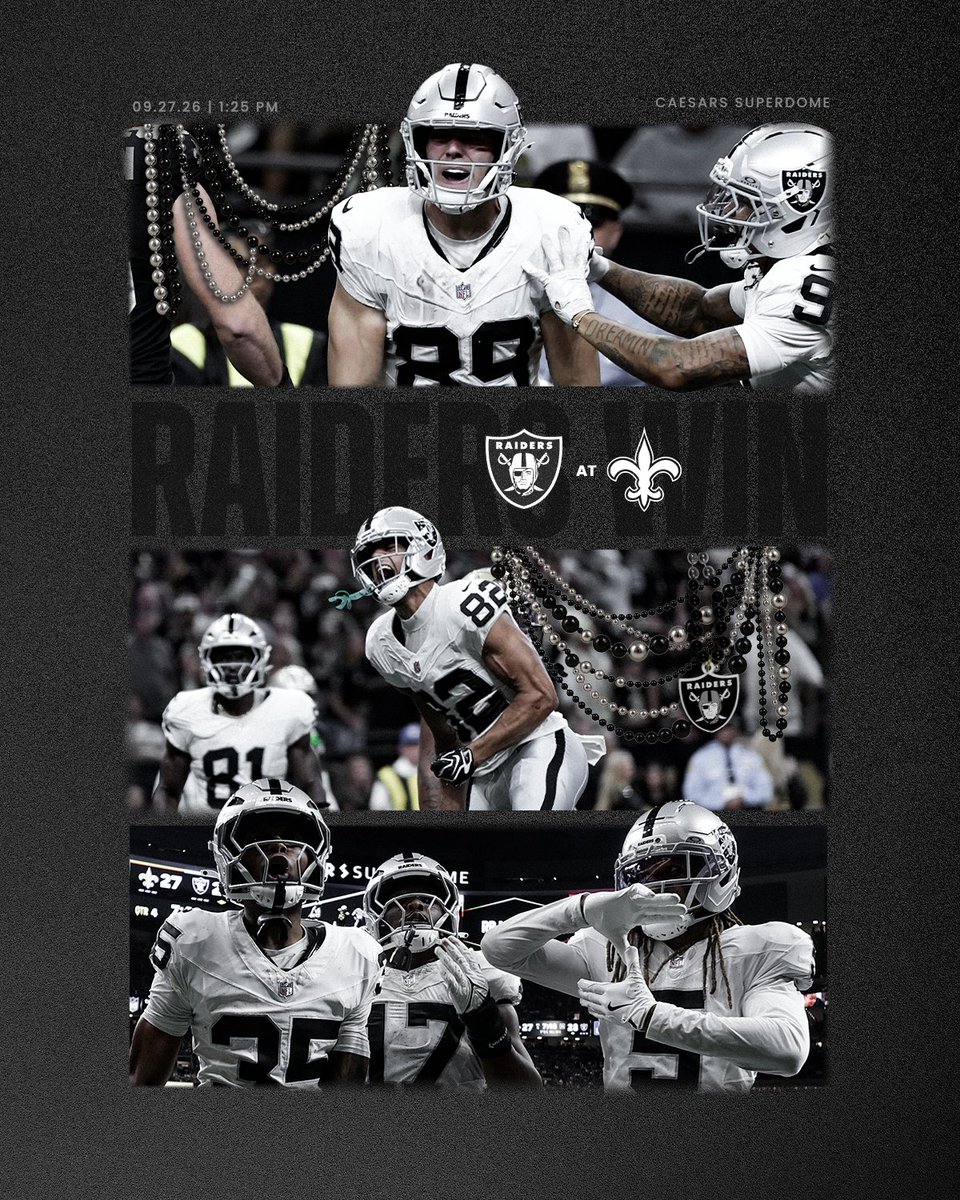 Raiders's tweet photo. Three words. 3-0. Let's go!

#RaiderNation https://t.co/9ePxeAZjKY
