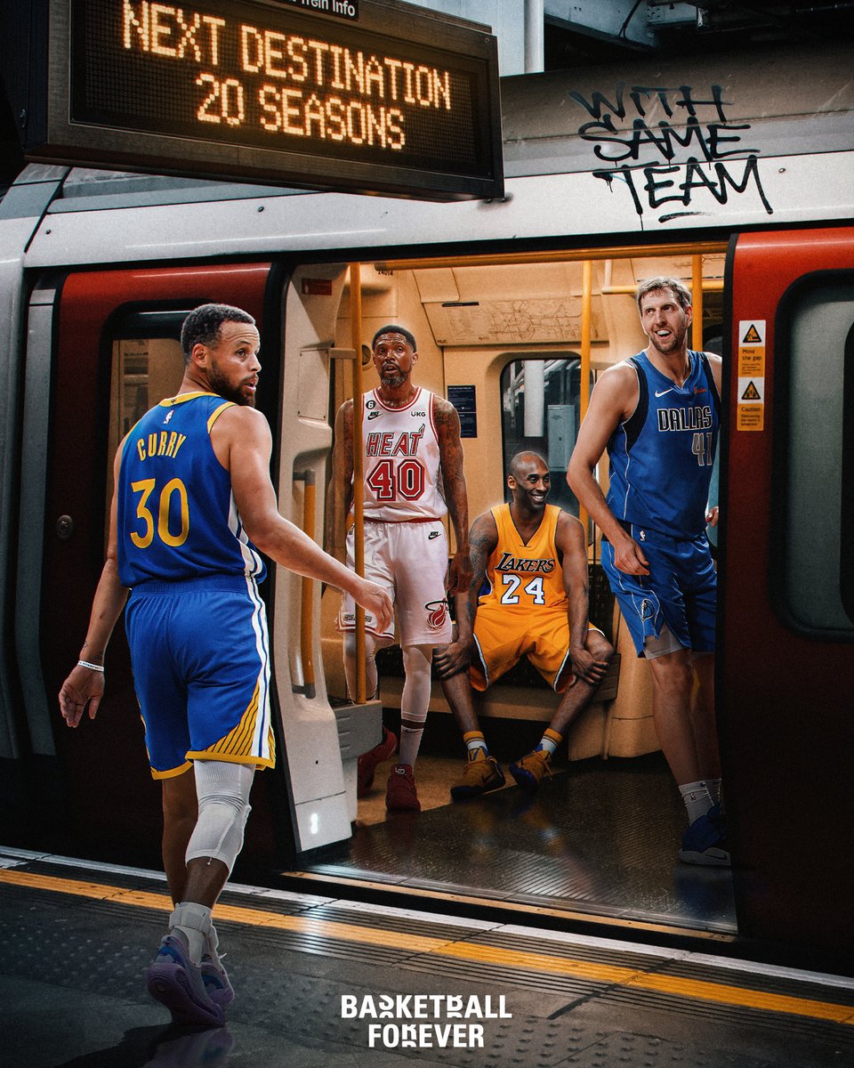 bballforever_'s tweet photo. If Steph Curry takes up his player option with the Warriors, he will reach over 20 seasons with the one franchise, joining the most loyal NBA players in history - Dirk Nowitzki, Kobe Bryant and Udonis Haslem 🤝 https://t.co/HTEbAq0R0A