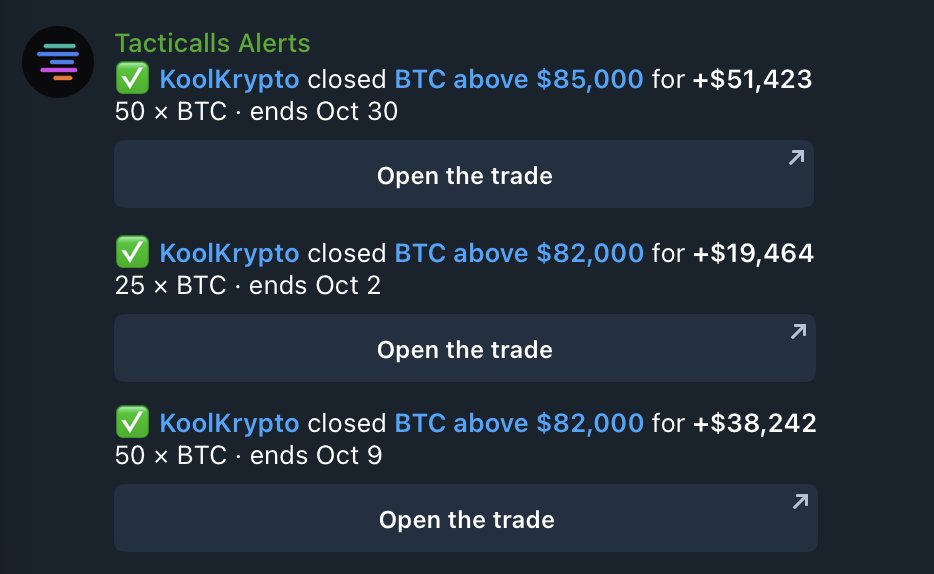 tacticallsXYZ's tweet photo. Another rather pleasant Sunday evening for @koolkrypto223, closing 3 trades with a P&amp;L of over 108k$ 🤑🤑

Machine. https://t.co/9WGd9hPROL