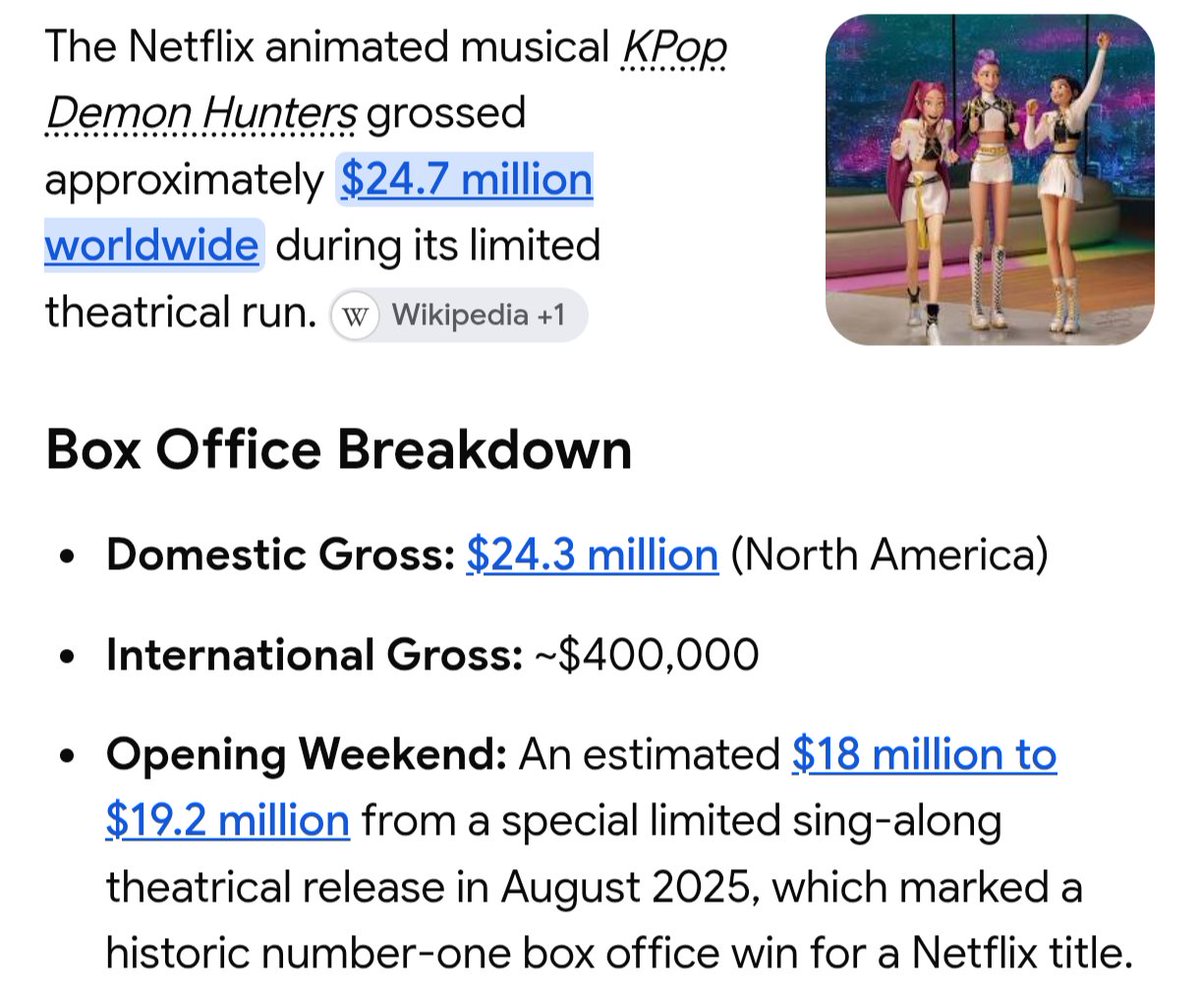 Furrtails's tweet photo. @janusmercuryxxx @gillywillyyy thats different. the movie was ONLY released thru Netflix in June 2025. the one you're pertaining is a musicalmovie released at a limited time in some theaters.  it was only a few days and that's what they made. https://t.co/0ixsoI1ZHI