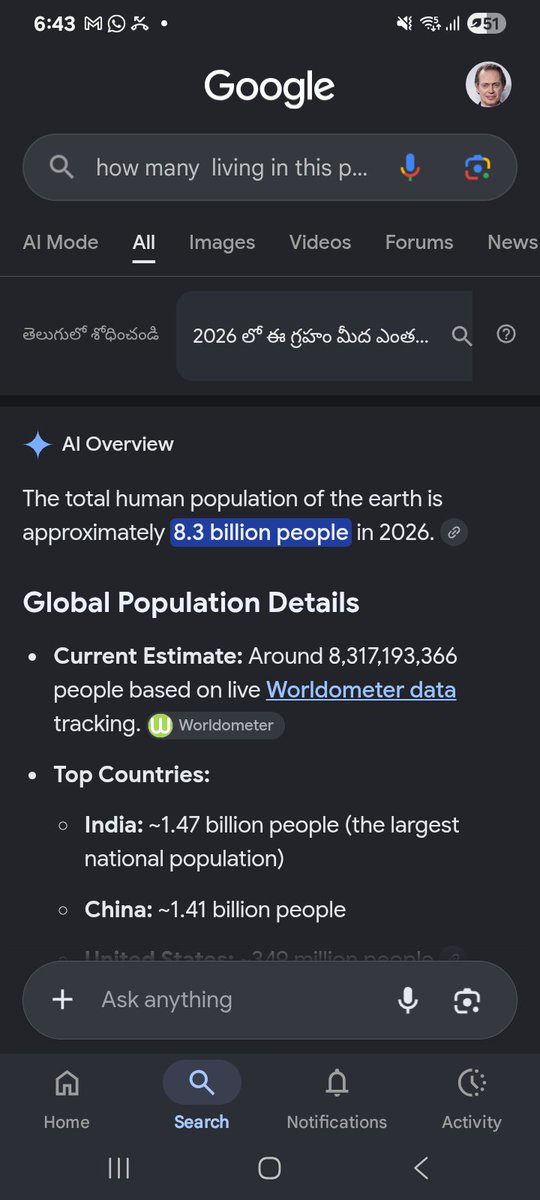 HomlenderS99077's tweet photo. Wtf 😦😦 8.3 billion living in this earth https://t.co/87zNDIWjeY
