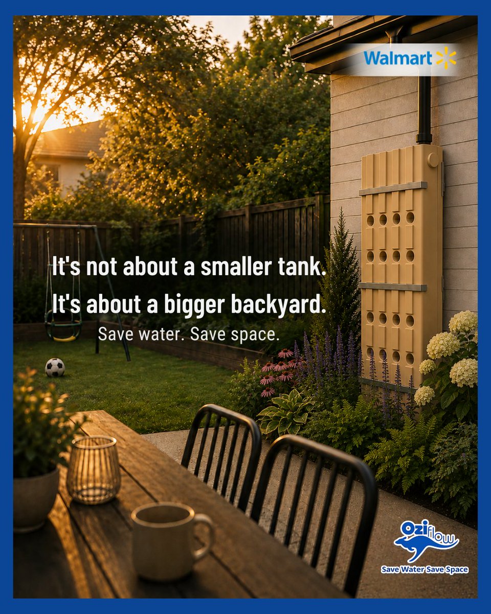 Oziflow's tweet photo. Most people do not skip rain harvesting because of the cost. They skip it because nobody wants a bulky plastic drum blocking the side gate.
Eight inches of depth changes that equation completely. Same wall, zero lost yard space. #SaveWaterSaveSpace📷 https://t.co/eEIFvAn7dp