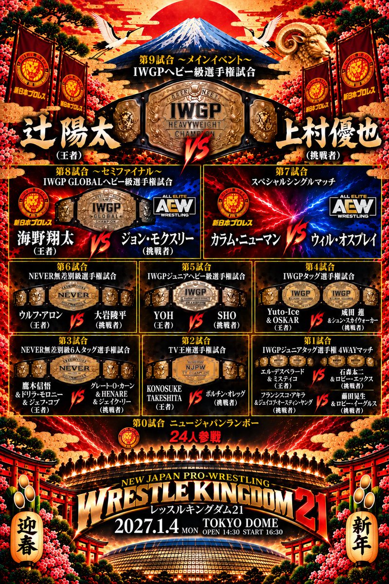jay4life_BC's tweet photo. 来年の東京ドーム現時点での俺の予想カードをチャッピーにポスター風に作らせてみました
どーでしょうか🥺
#njwk21 https://t.co/hLP5b3Z8ee