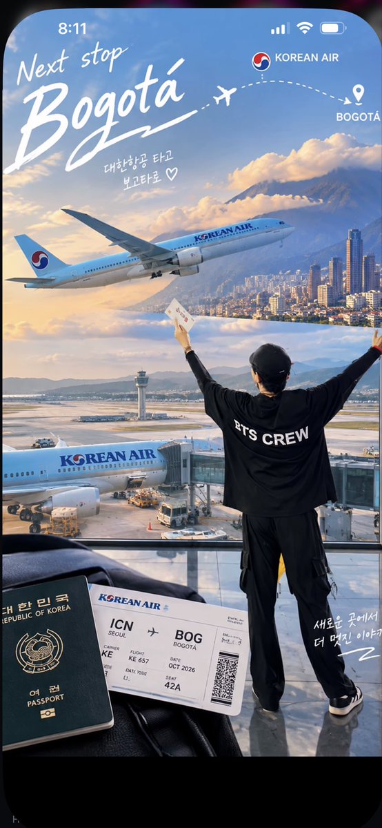 PaulaSuCe1's tweet photo. Dios miooo el staff de bts ya viene rumbo a Colombia AHHHHH que emoción en nada se vienen los bitis https://t.co/HonpdrBTPM