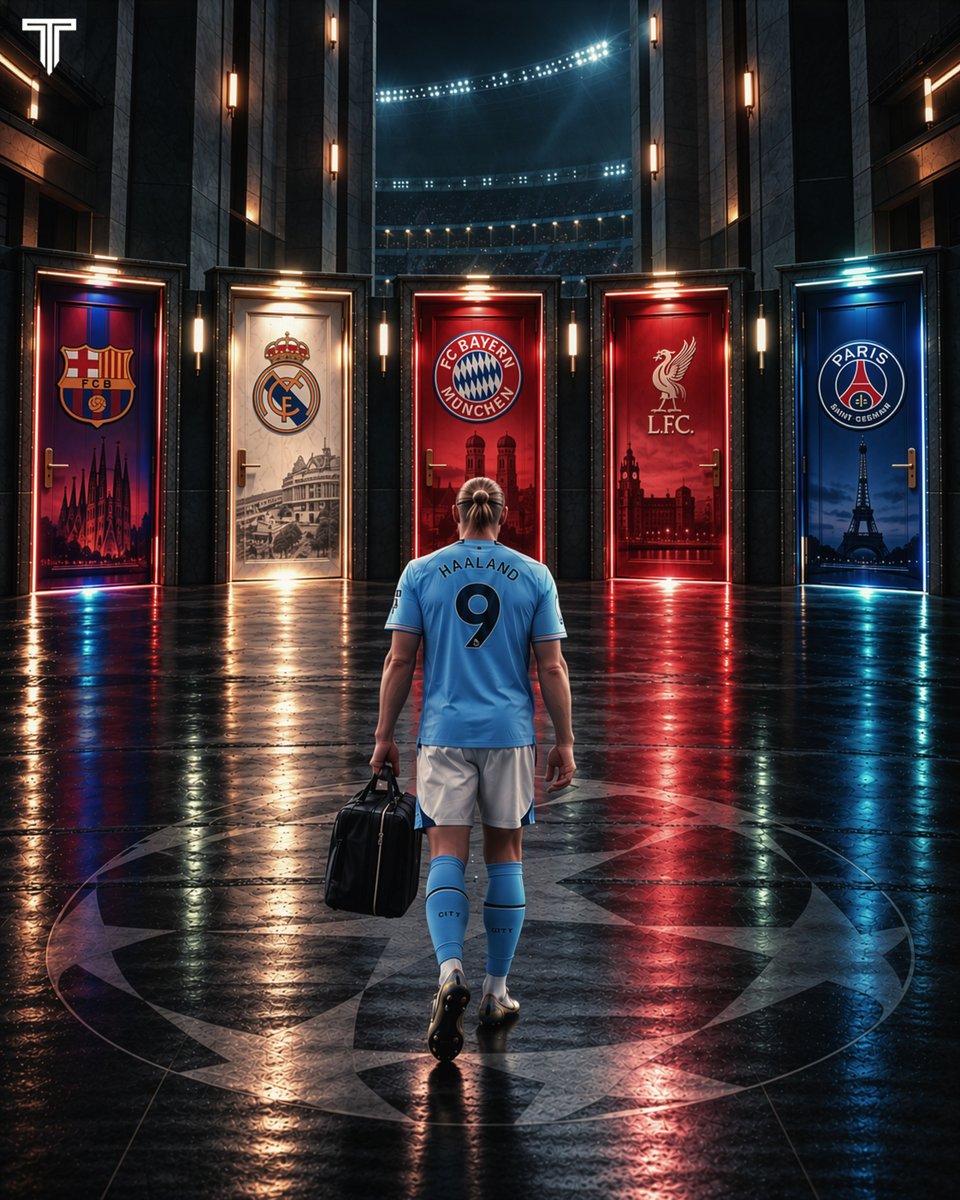 TouchlineX's tweet photo. 🚨 𝗦𝗨𝗥𝗩𝗘𝗬: If Manchester City get a heavy charge and somehow they lose their players, Erling Haaland should move to _________________. https://t.co/LDV7fg3KHt