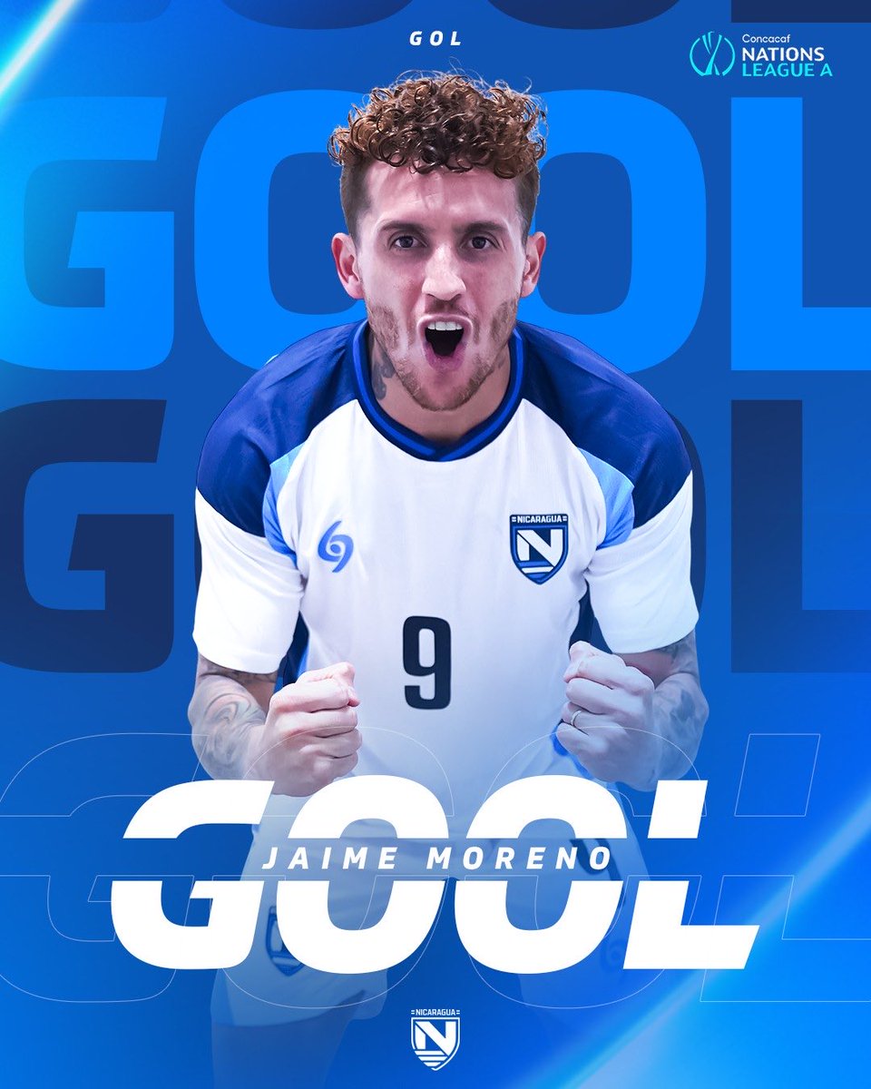 LaAzulyBlanco's tweet photo. 🗣️ ¡𝐆𝐎𝐎𝐎𝐎𝐋 𝐃𝐄 𝐍𝐈𝐂𝐀𝐑𝐀𝐆𝐔𝐀𝐀𝐀! 🔵⚪️

⏱️ Min. 62’ | 👤 ¡Jaime Moreno marca por Nicaragua! 

🇨🇼 𝐂𝐮𝐫𝐚𝐳𝐚𝐨 5-1 𝐍𝐢𝐜𝐚𝐫𝐚𝐠𝐮𝐚 🇳🇮

🏆 Nations League | Fase de Grupos https://t.co/HkKefNzdBD